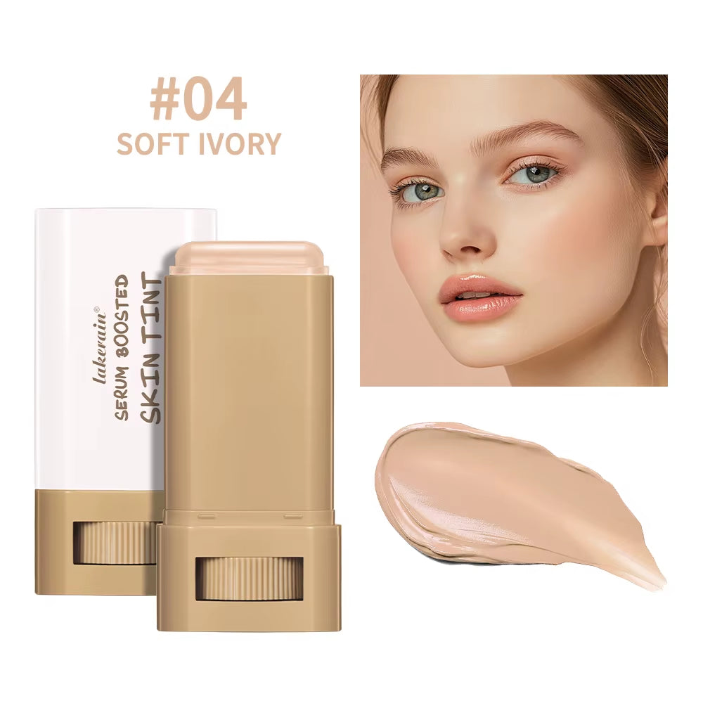 Skin Tint Foundation Stick 6 Colors Balm Serum Boosted Smooth Plumper Hight Coverage Travel Bronze Foundation Stick Makeup