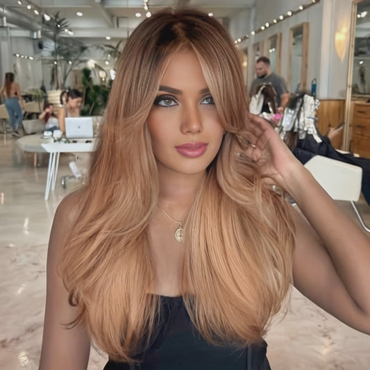 Elegant And Heat-resistant, Non-toxic Wig With Long Curly Hair And Waves, Synthetic Wig With Bangs, Daily Wig, Suitable For The Whole Scene.